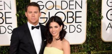Channing Tatum y Jenna Dewan-Tatum en la 72 edición de los Globos de Oro