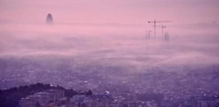 Neblina en Barcelona, en octubre de 2014