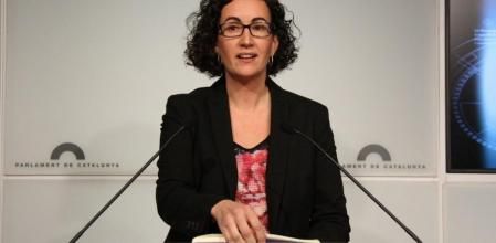 Marta Rovira, número dos de ERC, en rueda de prensa en el Parlament