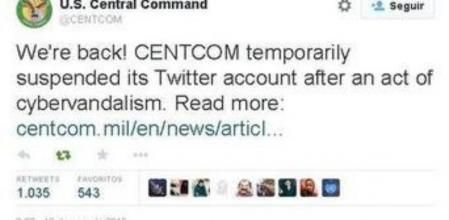 Tuit de regreso de la cuenta @CENTCOM