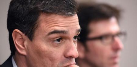 El secretario general del Partido Socialista Obrero Español (PSOE), Pedro Sánchez, durante la conferencia en la Embajada de España en Washington DC