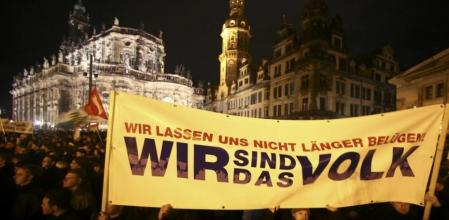 Manifestación del movimiento xenófobo Pegida