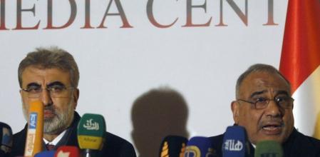 Los ministros de Energía turco e iraquí en una comparecencia conjunta