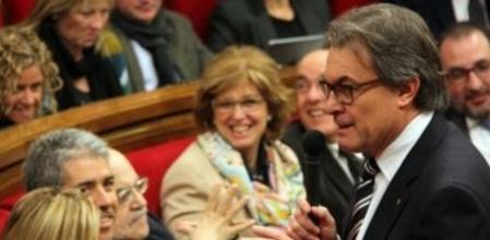 El president de la Generalitat, Artur Mas, durante la sesión de control de este miércoles en el Parlament