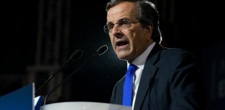 Samarás, en su último discurso de campaña.