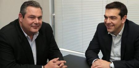 Kammenos y Tsipras, durante su reunión.