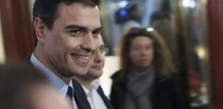 El secretario general del PSOE, Pedro Sánchez, durante su participación en un coloquio en Madrid