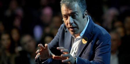 Stavros Theodorakis, líder de To Potami, en su acto central de campaña