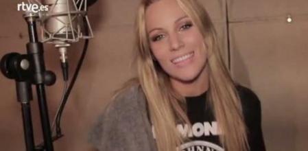 Edurne, durante la grabación de 'Amanecer' para Eurovisión, el tema que representará a RTVE en el festival de la canción