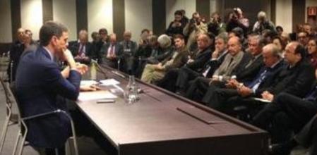 El líder del PSOE, Pedro Sánchez, en su intervención en el Círculo de Economía