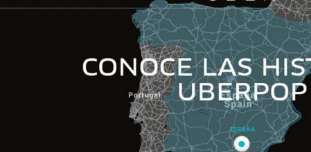 Captura de pantalla de la página UberLOVE, donde se narran historias sobre comunidad de usuarios de Uberpop