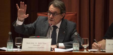 El president Artur Mas en el Parlament durante la comisión de investigación del caso Pujol