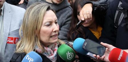 Amparo Valcarce en la manifestación de la 'marea blanca'