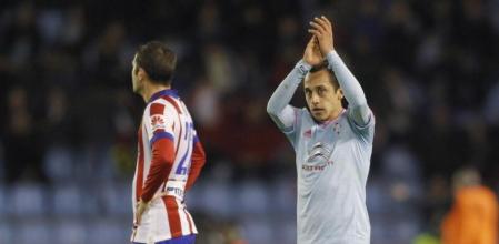 Fabian Orellana celebra su gol ante el Atlético de Madrid