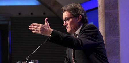 Artur Mas, durante la rueda de prensa en la que explicó los ejes de la acción del Govern hasta el 27-S