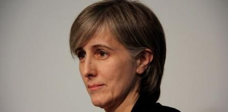 La portavoz de ICV-EUiA en el Parlament, Dolors Camats, en rueda de prensa