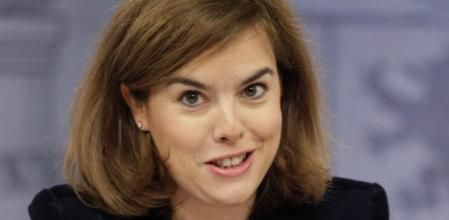 La vicepresidenta del Gobierno español, Soraya Sáez de Santamaría, durante la rueda de prensa posterior a la reunión del Consejo de Ministros