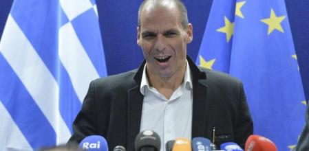 El ministro de Economía griego, Yanis Varoufakis, en rueda de prensa tras una reunión en el Eurogrupo.