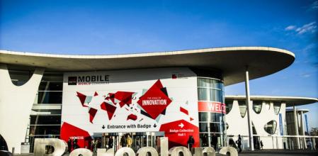 Una de las entradas del Mobile World Congress, que se celebra en el recinto ferial de Gran Vía (l'Hospitalet), entre el 2 y el 5 de marzo