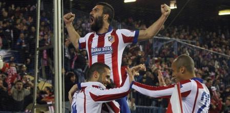 Los jugadores del Atlético de Madrid celebran un gol