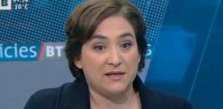 La líder de BComú, Ada Colau, en la entrevista en BTV.