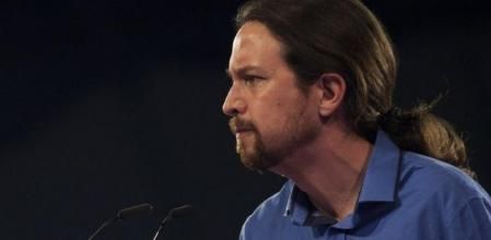 El Secretario General de Podemos, Pablo Iglesias, durante el mitin de este viernes