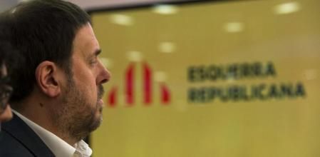 El presidente de ERC, Oriol Junqueras, durante su intervención en el Consell Nacional del partido