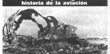 Portada de 'Guyana Guardian' del 29 de marzo de 1977 con la tragedia de Tenerife.