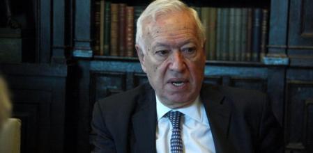 El ministro de Exteriores, José Manuel García Margallo, fotografiado en la sede de Foment del Treball de Barcelona
