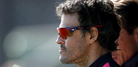 Luis Enrique en el último entrenamiento antes del partido contra el Sevilla en el Pizjuán