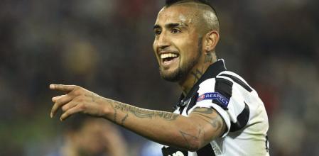 Arturo Vidal celebra su gol ante el Mónaco