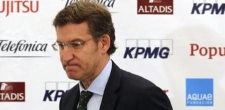 El presidente de Galicia, Alberto Núñez Feijóo, durante un desayuno informativo.