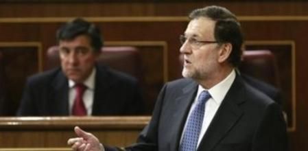 El presidente del Gobierno, Mariano Rajoy, durante su intervención ante el pleno de control al Ejecutivo.