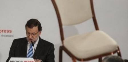 El presidente del Gobierno, Mariano Rajoy, durante su participación en un desayuno informativo que ha tenido lugar esta mañana un hotel de Madrid.