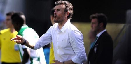 Luis Enrique, en un momento durante el partido ante el Córdoba