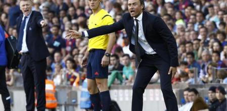 Luis Enrique durante el partido contra la Real