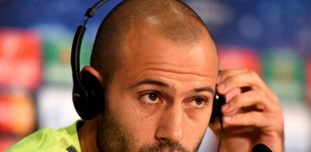 Javier Mascherano durante la rueda de prensa previa al partido ante el Bayern