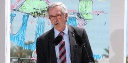 Xavier Trias, durante la rueda de prensa ante el Port de Barcelona.
