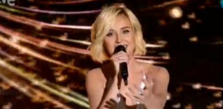 Polina Gagarina, representante de Rusia en Eurovisión durante la primera semifinal del Festival