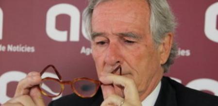 Xavier Trias en un momento de la rueda de prensa que ha ofrecido en la ACN