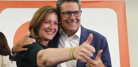 La candidata a la alcaldía de Ciutadans, Carina Mejías, celebra los cinco regidores que han conseguido en la ciudad de Barcelona