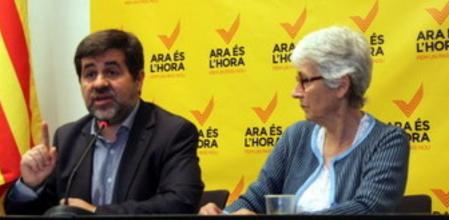 El presidente de la ANC, Jordi Sánchez, y la presidenta de Òmnium Cultural, Muriel Casals.