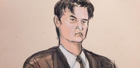 Retrato durante el juicio realizado en Nueva York a Ross Ulbricht
