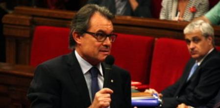 El president de la Generalitat, en un momento de la sesión de control.