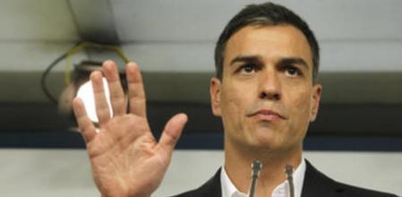 El líder del PSOE, Pedro Sánchez, en rueda de prensa.