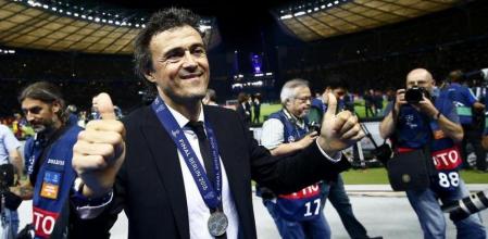Luis Enrique no pudo ocultar su felicidad al ganar la Champions