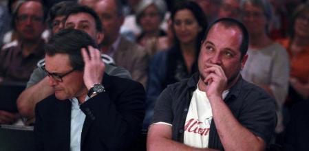 Artur Mas y David Fernàndez, durante el acto que celebraron juntos en el CCCB