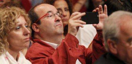 Miquel Iceta durante la proclamación de Pedro Sánchez como candidato a la presidencia del Gobierno.