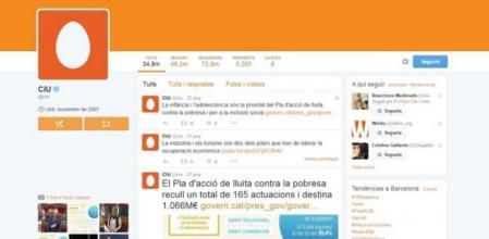 Así ha quedado la cuenta de Twitter de CiU tras la separación de la federación