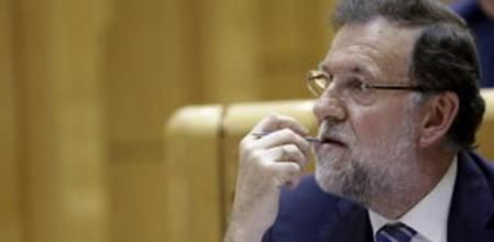 El presidente del Ejecutivo, Mariano Rajoy, durante la sesión de control al Gobierno en el Senado, en Madrid.